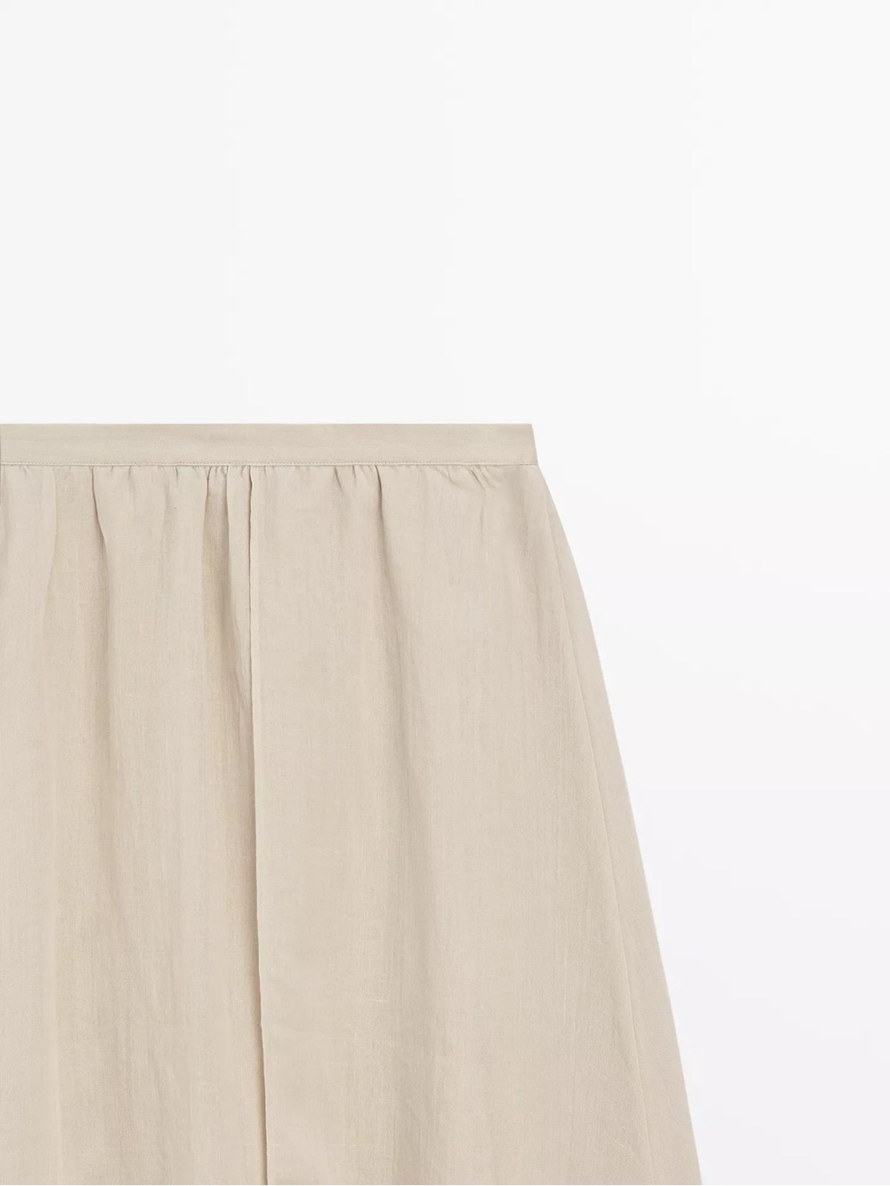 Massimo Dutti Light Beige A-Line Midi Skirt - Picture 6 of 8